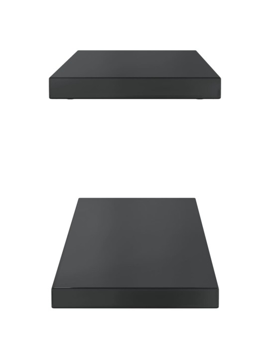 Sienas plaukti, 2 gab.,75x23,5x3 cm, nerūsējošs tērauds melna