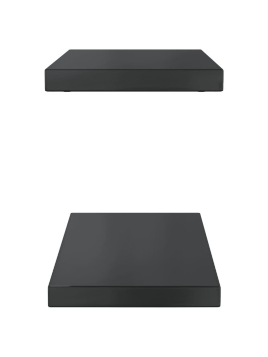 Sienas plaukti, 2 gab., 50x23,5x3 cm, nerūsējošs tērauds melna