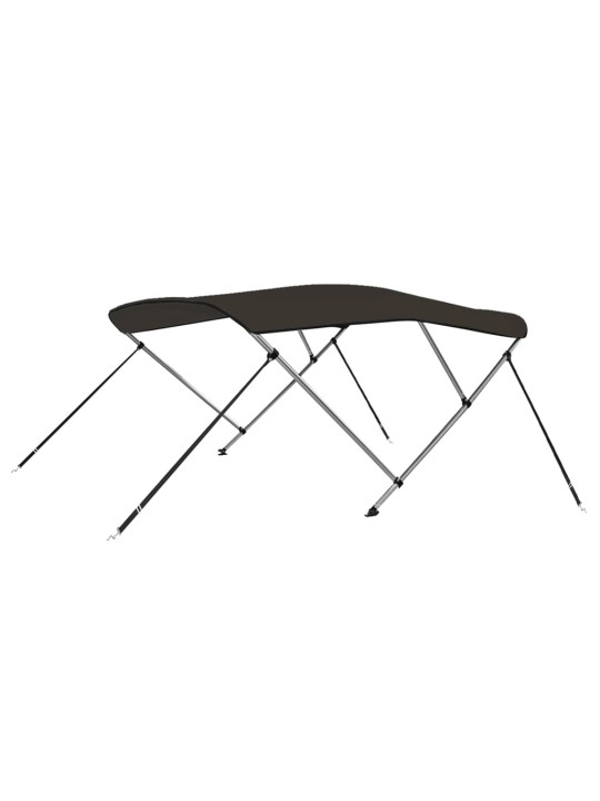 Trīsloku motorlaivas jumts, melna, 183x140x137 cm