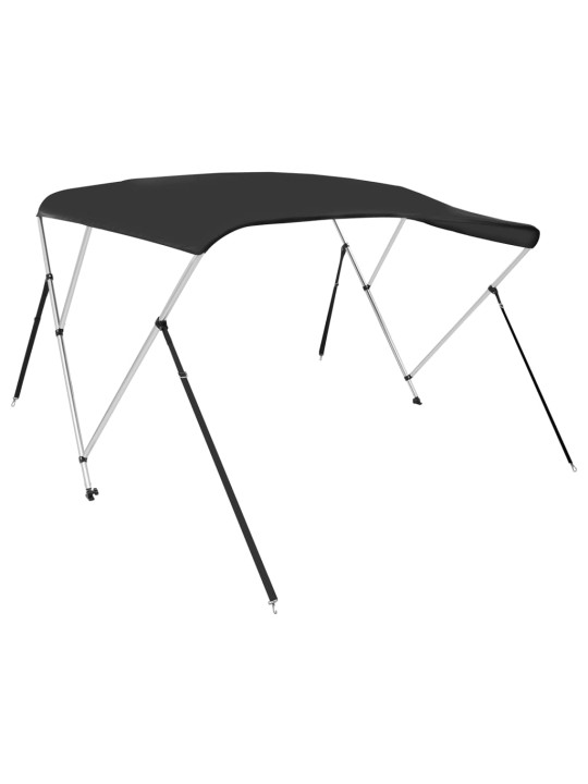 Trīsloku motorlaivas jumts, melna, 183x180x137 cm