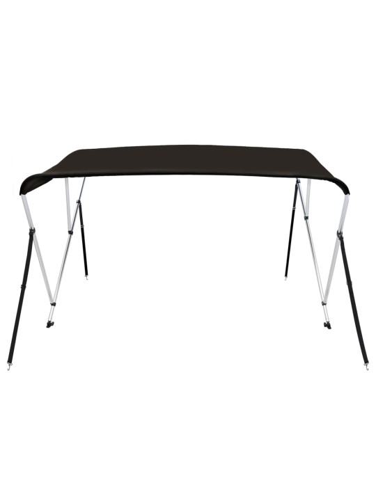 Trīsloku motorlaivas jumts, melna, 183x180x137 cm