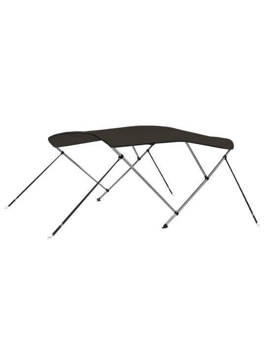 Trīsloku motorlaivas jumts, melna, 183x180x137 cm
