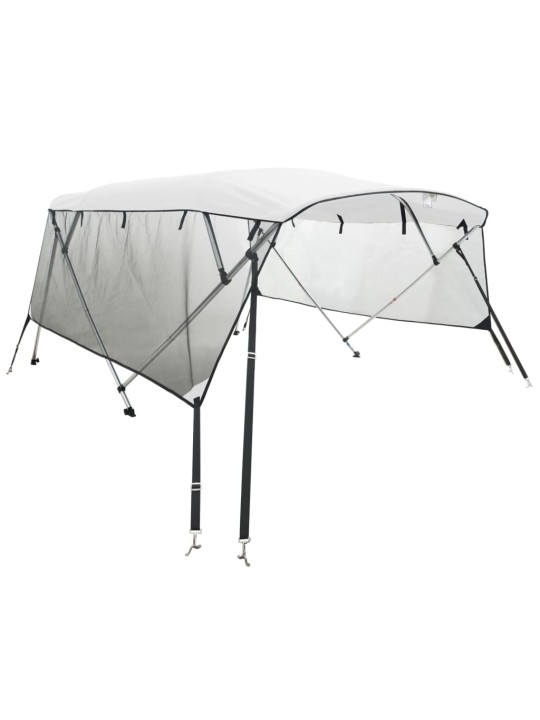 Četruloku motorlaivas jumts ar tīkla sienām 243x(230-244)x137cm