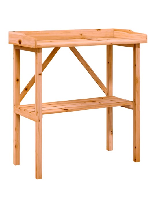 Stādīšanas galds ar plauktu, brūna, 78x38x82,5 cm, egles koks