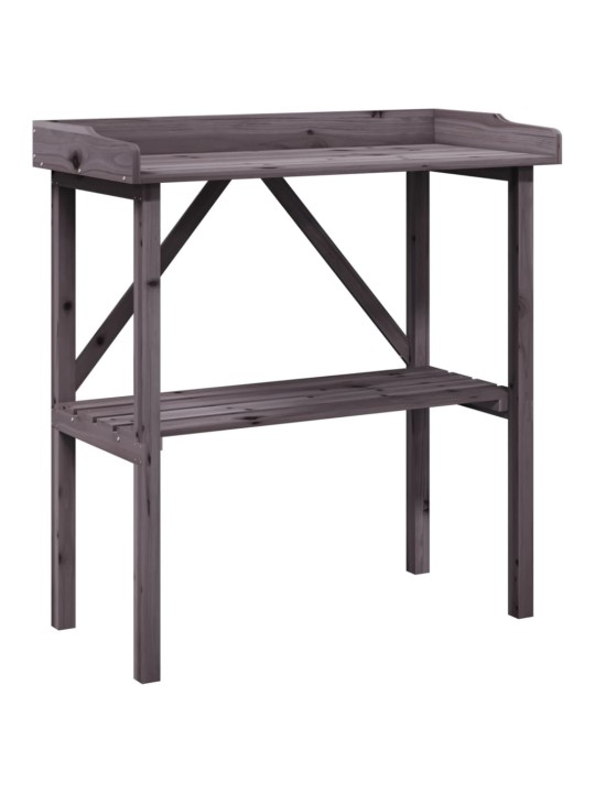 Stādīšanas galds ar plauktu, pelēka, 78x38x82,5 cm, egles koks