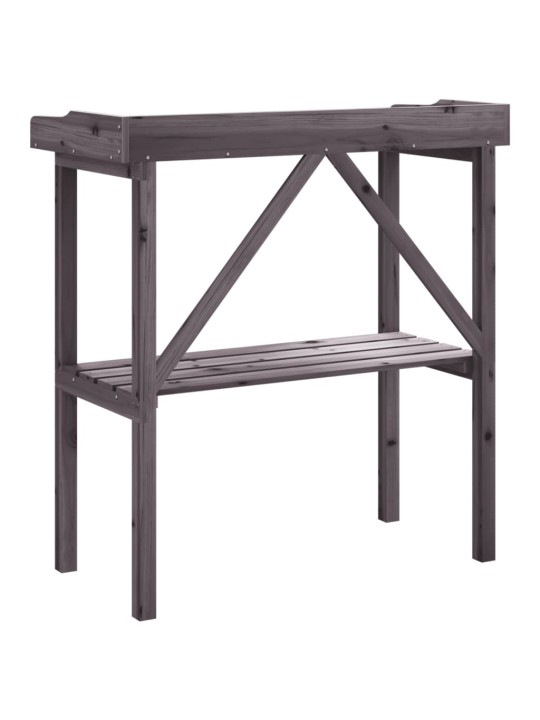 Stādīšanas galds ar plauktu, pelēka, 78x38x82,5 cm, egles koks