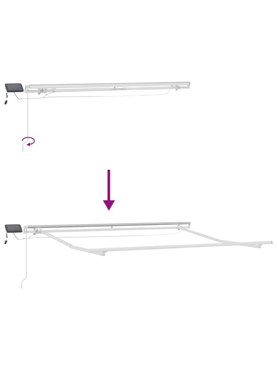 Izvelkama markīze ar led, manuāla, 300x250 cm, vīnsarkana