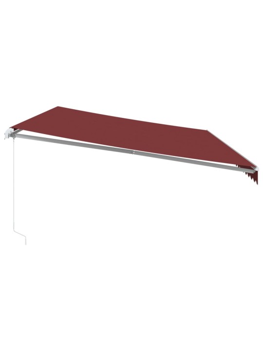 Izvelkama markīze ar led, manuāla, 600x300 cm, vīnsarkana