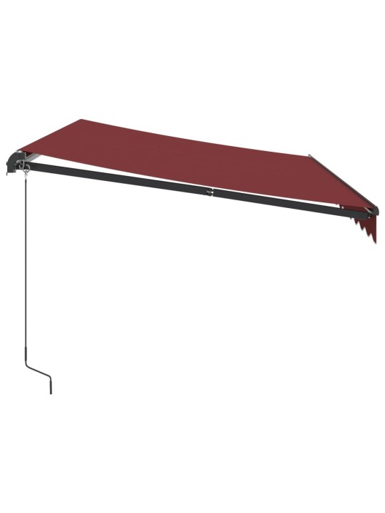 Izvelkama markīze ar led, manuāla, 350x250 cm, vīnsarkana