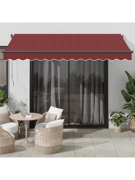 Izvelkama markīze ar led, manuāla, 350x250 cm, vīnsarkana