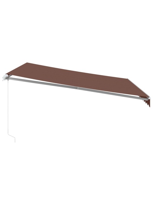 Izvelkama markīze ar led, manuāla, 400x300 cm, brūns