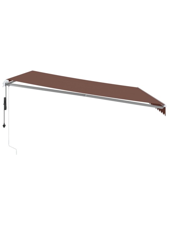 Izvelkama markīze ar led, automātiska, 450x300 cm, brūns