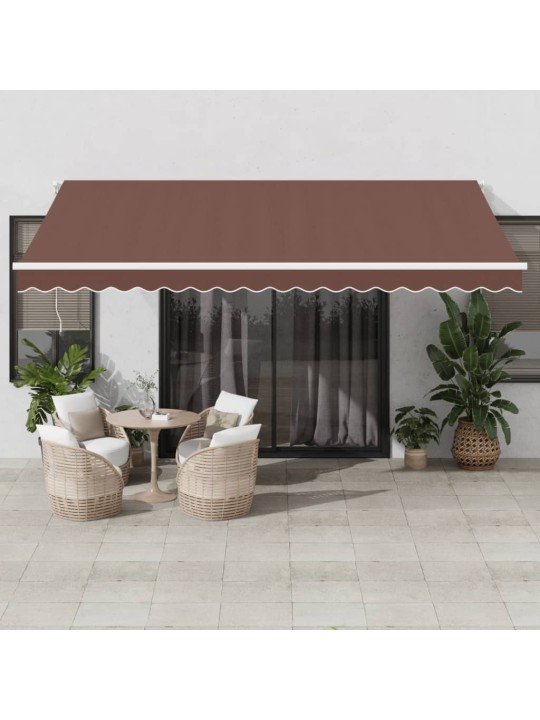 Izvelkama markīze ar led, automātiska, 450x300 cm, brūns