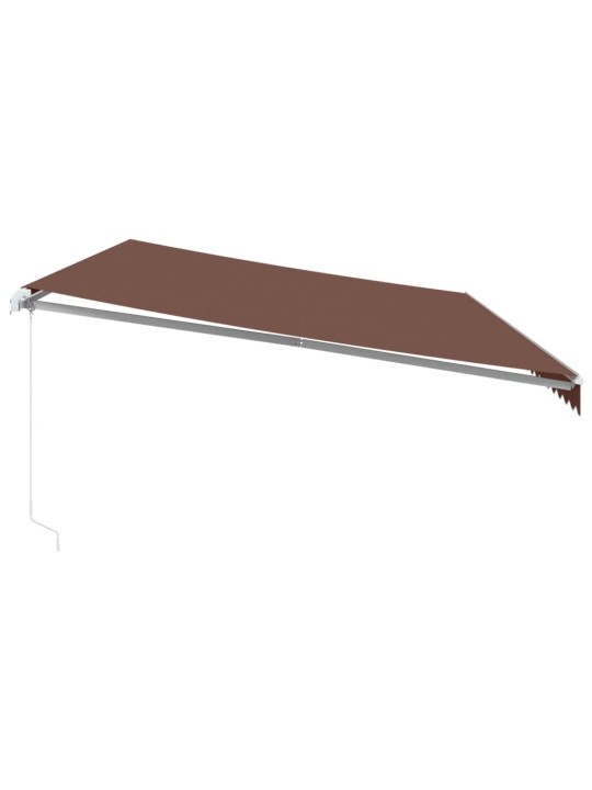 Izvelkama markīze ar led, manuāla, 600x300 cm, brūns
