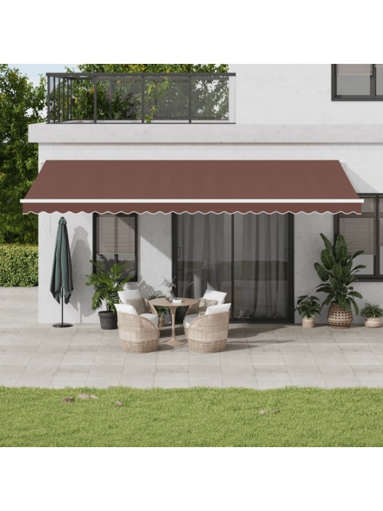 Izvelkama markīze ar led, manuāla, 600x300 cm, brūns