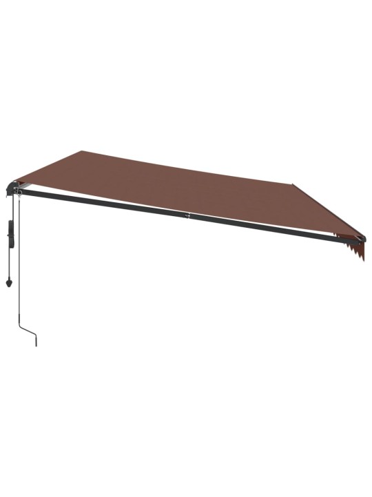 Automātiski izvelkama markīze, led, brūns, 600x350 cm