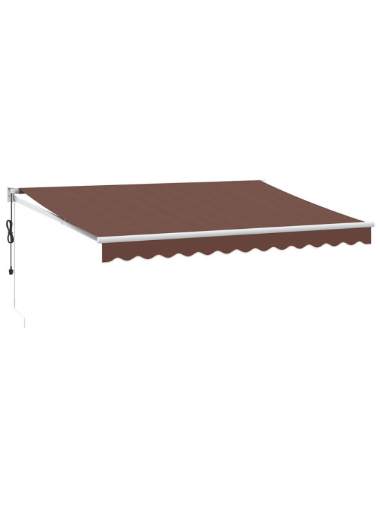 Izvelkama markīze ar led, manuāla, 350x250 cm, brūna
