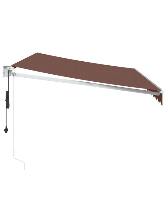 Izvelkama markīze ar led, manuāla, 350x250 cm, brūna