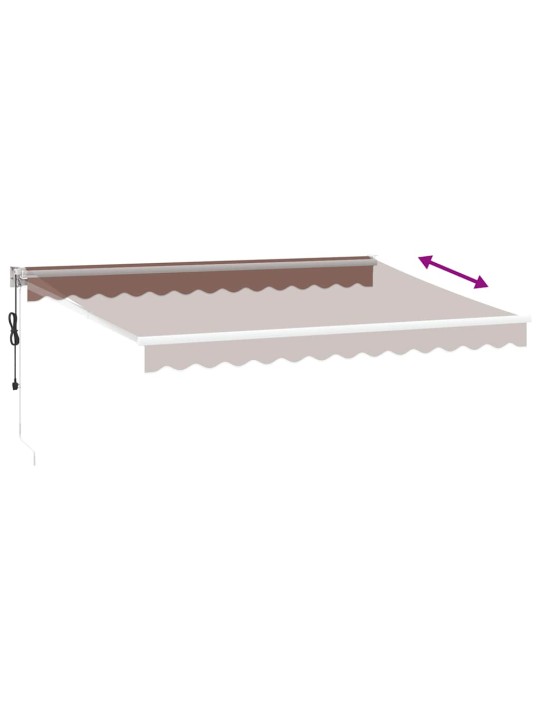 Izvelkama markīze ar led, manuāla, 350x250 cm, brūna