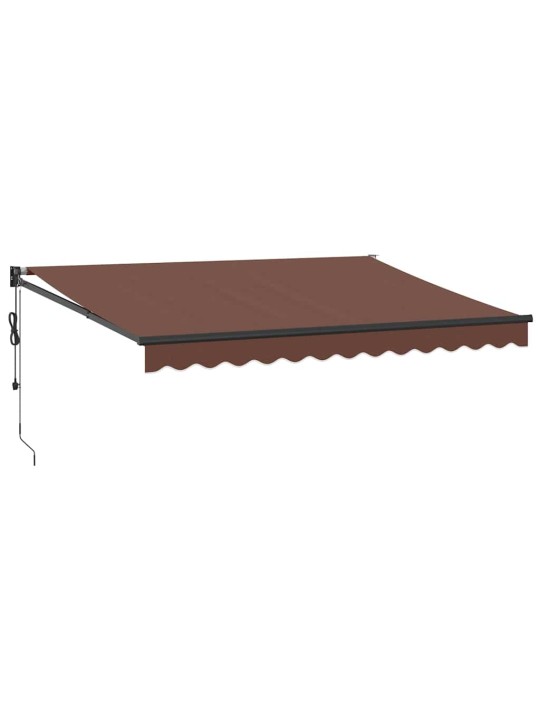 Izvelkama markīze ar led, manuāla, 350x250 cm, brūna