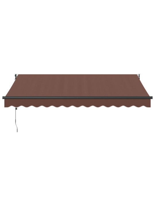 Izvelkama markīze ar led, manuāla, 350x250 cm, brūna
