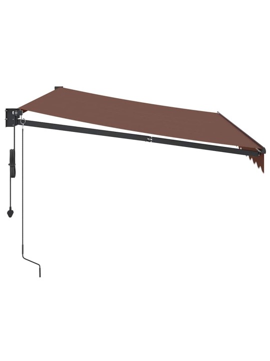 Izvelkama markīze ar led, manuāla, 350x250 cm, brūna