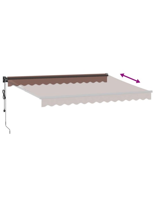 Izvelkama markīze ar led, manuāla, 350x250 cm, brūna