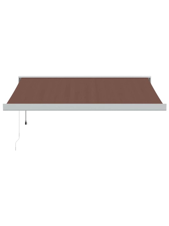 Izvelkama markīze ar led, manuāla, 350x250 cm, brūna