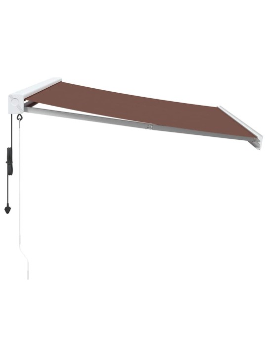 Izvelkama markīze ar led, manuāla, 350x250 cm, brūna