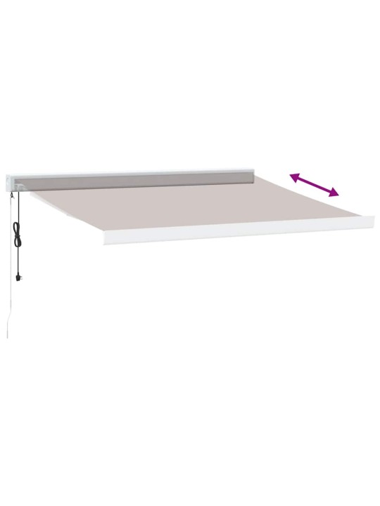 Izvelkama markīze ar led, manuāla, 350x250 cm, brūna