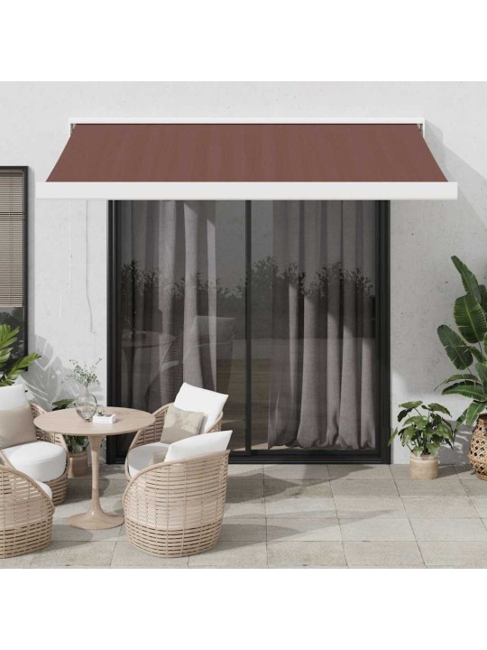 Izvelkama markīze ar led, manuāla, 350x250 cm, brūna