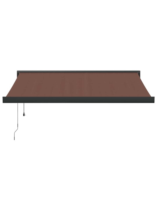 Izvelkama markīze ar led, manuāla, 350x250 cm, brūna