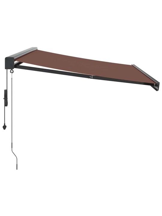 Izvelkama markīze ar led, manuāla, 350x250 cm, brūna