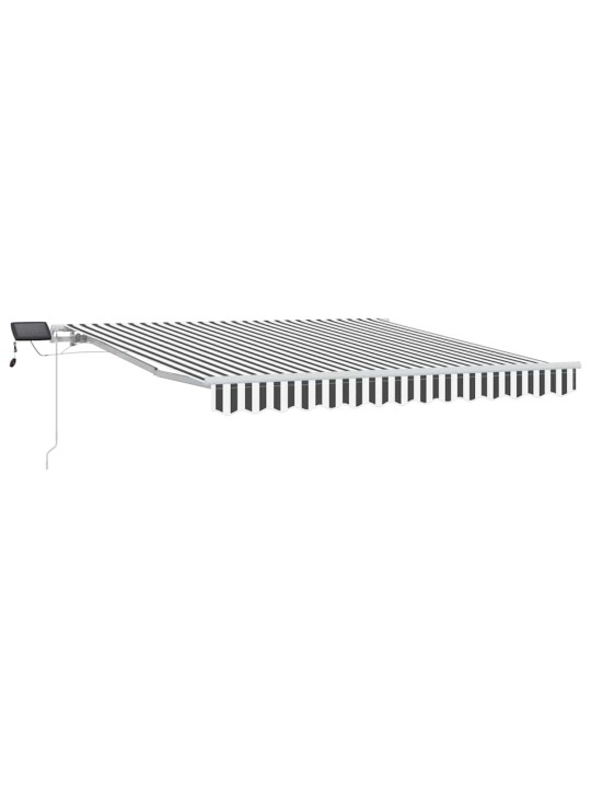 Manuāli izvelkama nojume ar led, pelēka un balta, 300x250 cm