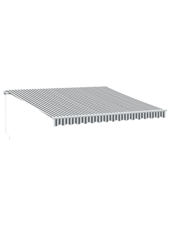 Manuāli izvelkama nojume ar led, pelēka un balta, 400x300 cm