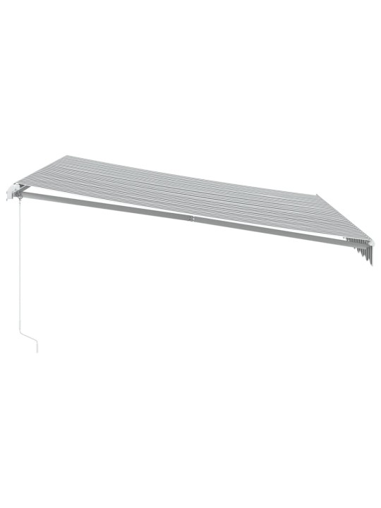Manuāli izvelkama nojume ar led, pelēka un balta, 400x300 cm