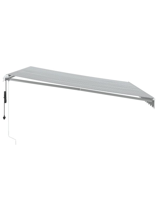 Automātiski izvelkama markīze, led, pelēka un balta, 450x300 cm