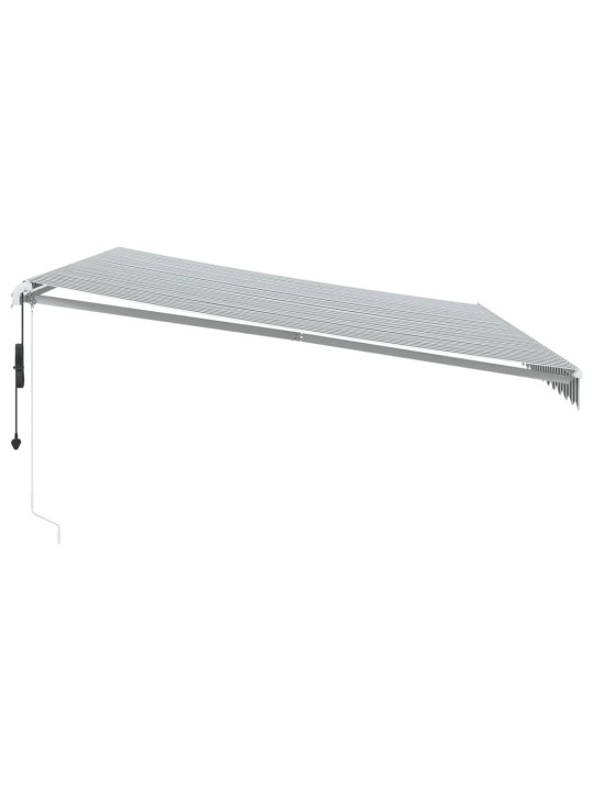 Automātiski izvelkama markīze, led, pelēka un balta, 500x300 cm