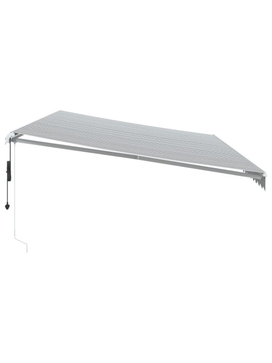 Automātiski izvelkama markīze, led, pelēka un balta, 600x300 cm