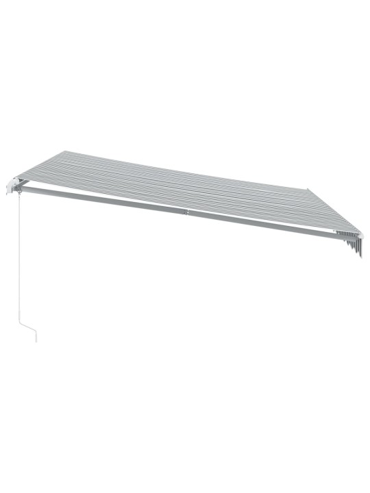 Manuāli izvelkama nojume ar led, pelēka un balta, 400x350 cm