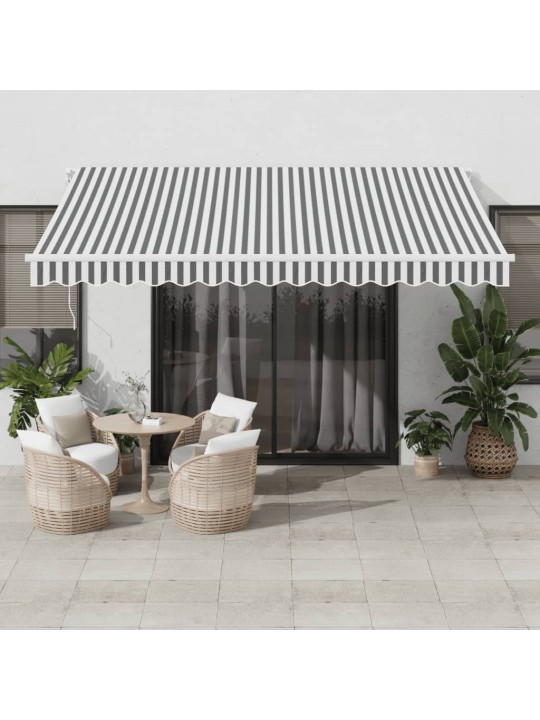 Automātiski izvelkama markīze, led, pelēka un balta, 400x350 cm
