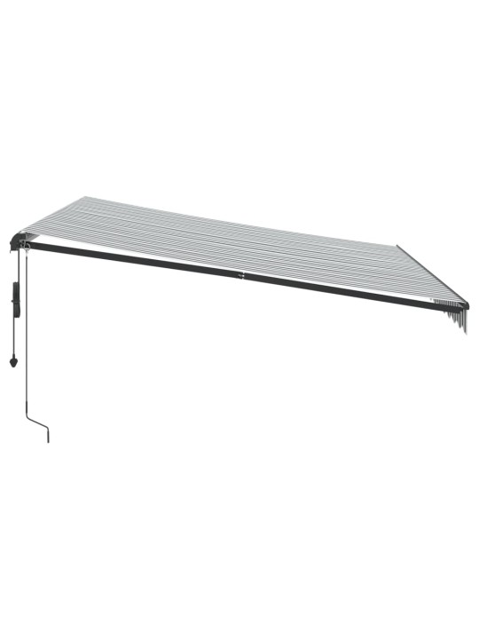 Automātiski izvelkama markīze, led, pelēka un balta, 400x350 cm