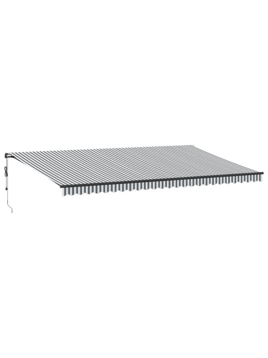 Automātiski izvelkama markīze, led, pelēka un balta, 600x350 cm