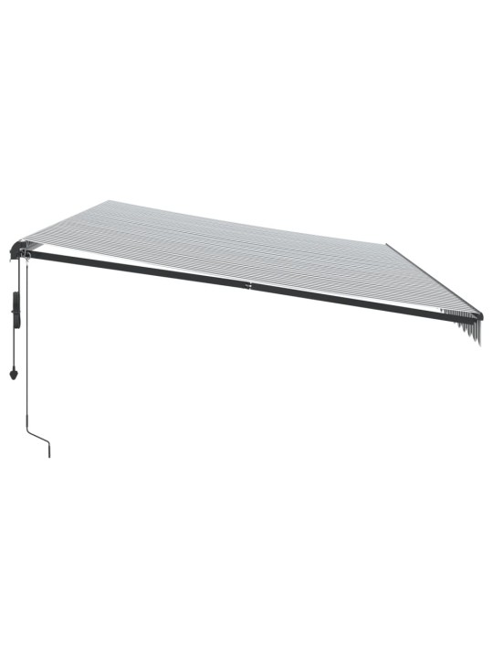 Automātiski izvelkama markīze, led, pelēka un balta, 600x350 cm