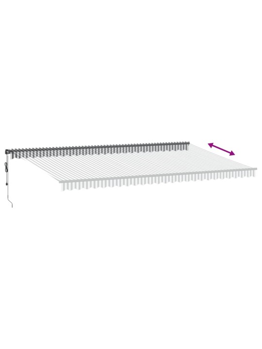 Automātiski izvelkama markīze, led, pelēka un balta, 600x350 cm
