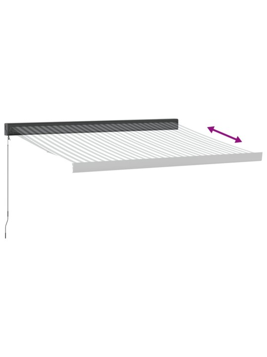 Izvelkama markīze, pelēka un balta, 3x2,5 m, audums, alumīnijs