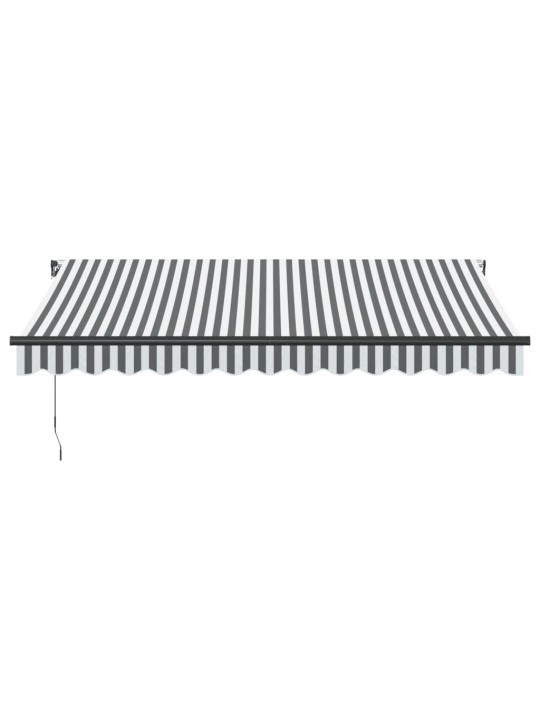 Manuāli izvelkama nojume ar led, pelēka un balta, 350x250 cm