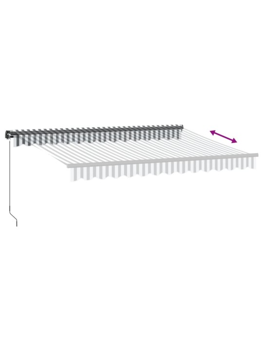 Manuāli izvelkama nojume ar led, pelēka un balta, 350x250 cm