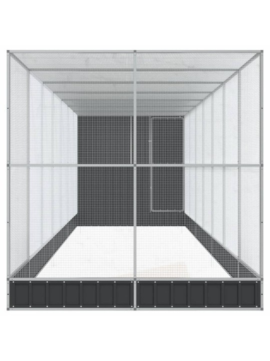 Putnu māja, sudraba krāsa, 830x203x216 cm, tērauds