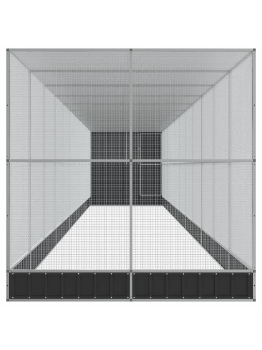 Putnu māja, sudraba krāsa, 1244x203x216 cm, tērauds